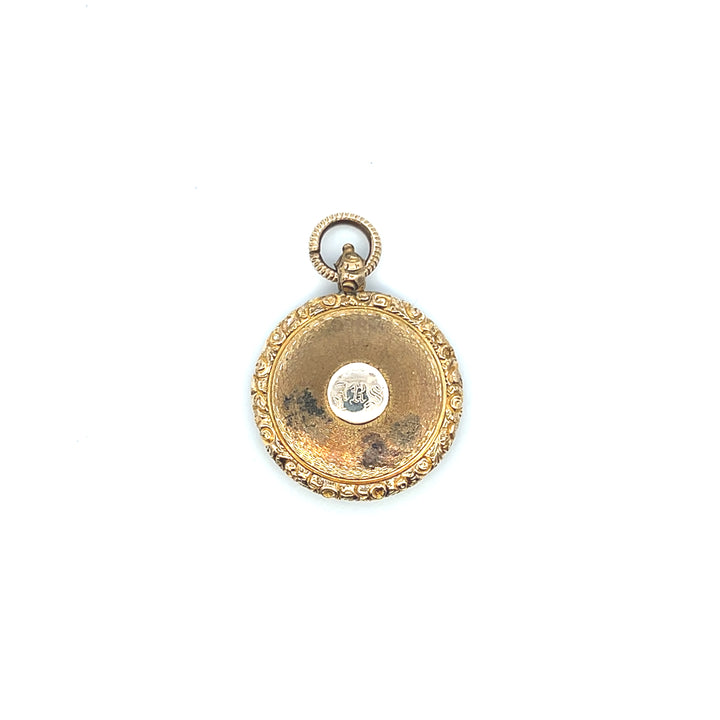 Estate Yellow Gold Filled Antique Victorian Woven Hair Charm