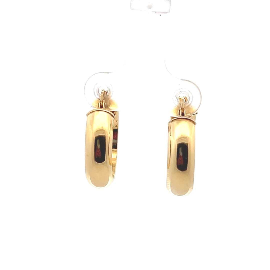 Estate 14KT Yellow Gold Half Dome Hoops