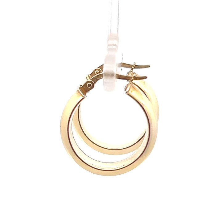 Estate 14K Yellow Gold Half Dome Hoop Earrings