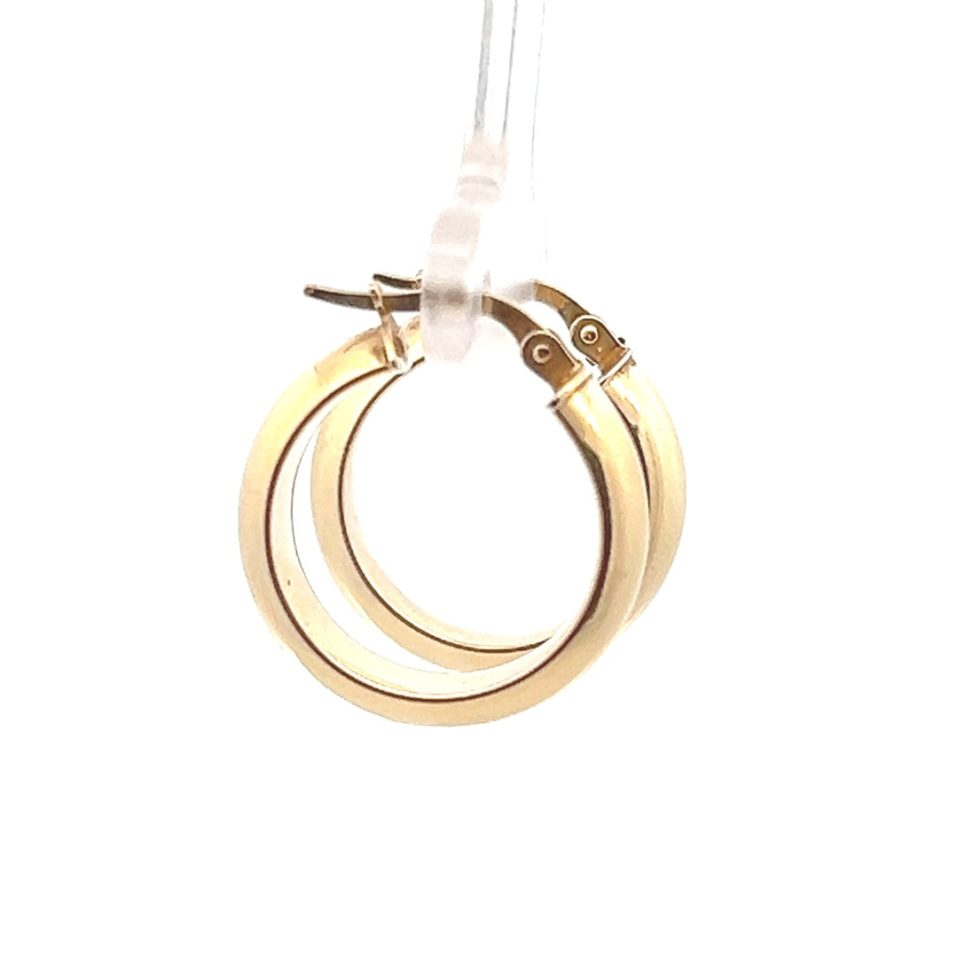 Estate 14K Yellow Gold Half Dome Hoop Earrings