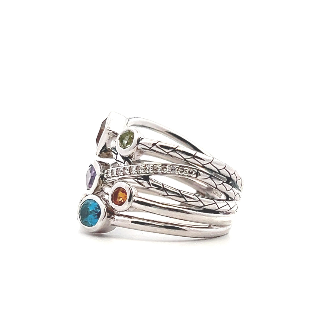 Estate Sterling Silver Multi-Stone Ring