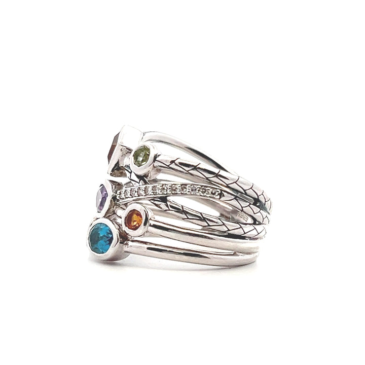 Estate Sterling Silver Multi-Stone Ring