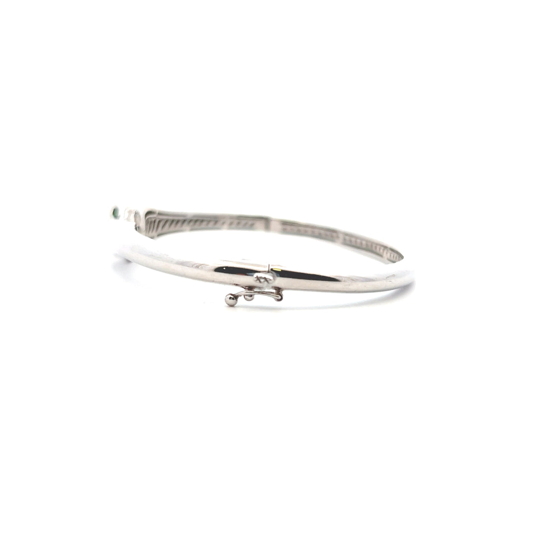 Estate Sterling Silver Diamond & Tsavorite Bangle, Effy