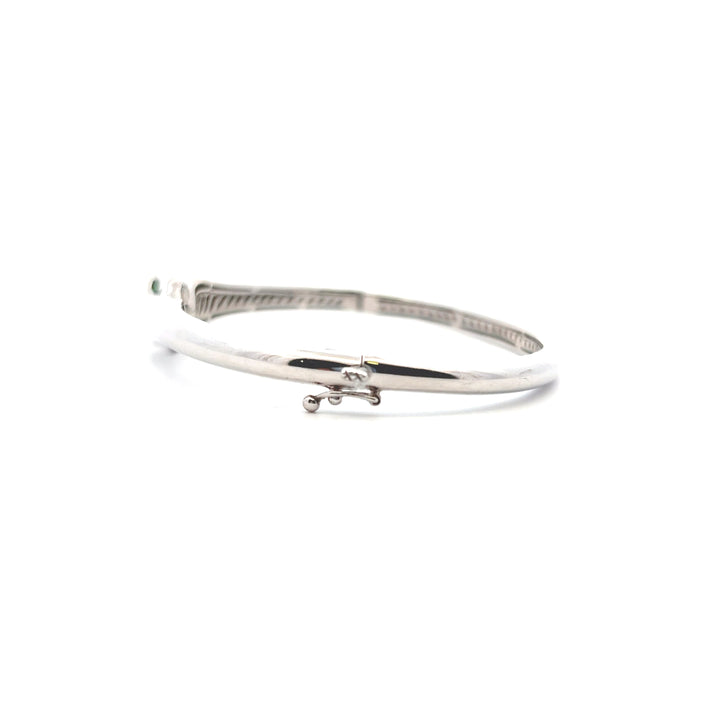 Estate Sterling Silver 0.10CTW Tsavorite Garnet &  Diamond Panther Bangle Bracelet by Effy