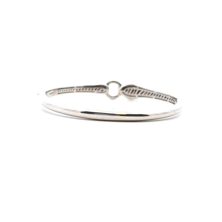 Estate Sterling Silver 0.10CTW Tsavorite Garnet &  Diamond Panther Bangle Bracelet by Effy