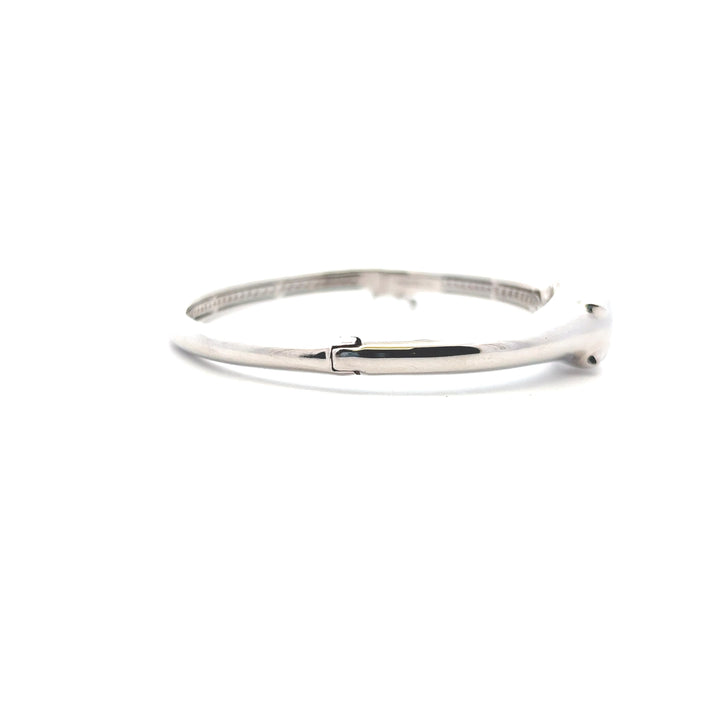 Estate Sterling Silver Diamond & Tsavorite Bangle, Effy