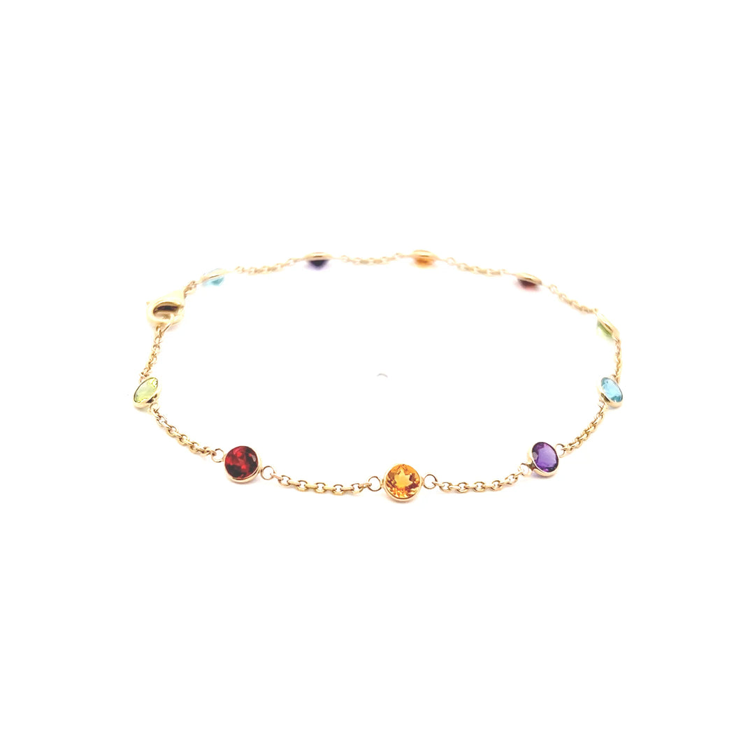 Estate 14KT Yellow Gold Multi-Stone Bracelet, Effy Mosaic Collection