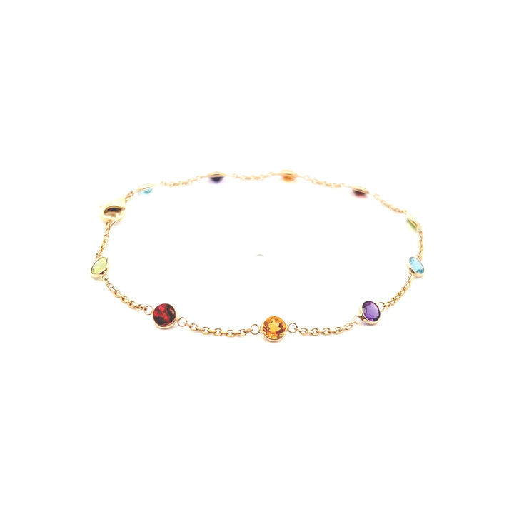 Estate 14KT Yellow Gold Multi-Stone Bracelet, Effy Mosaic Collection