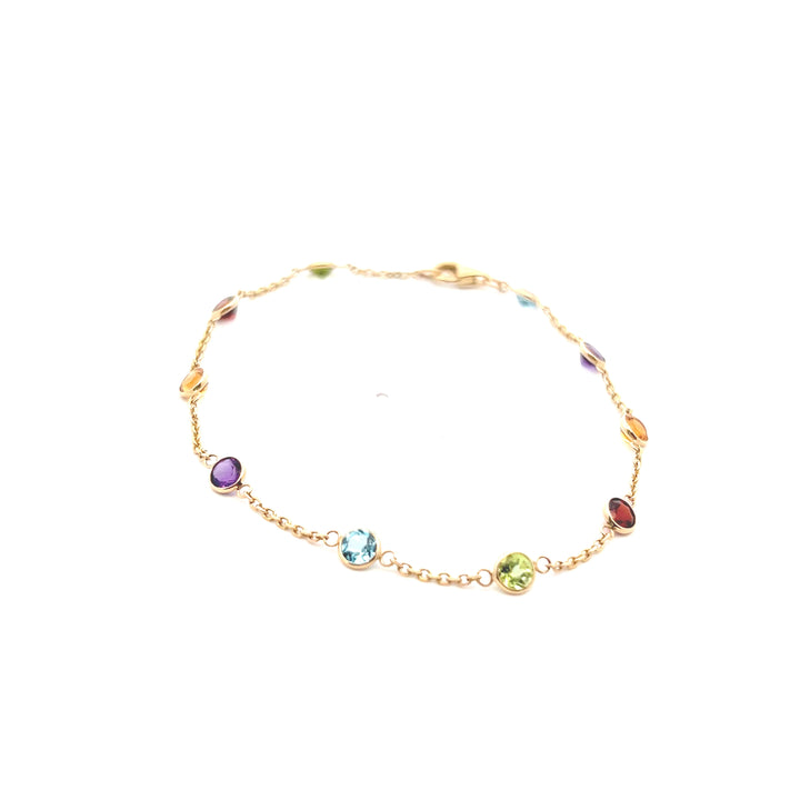 Estate 14KT Yellow Gold Multi-Stone Bracelet, Effy Mosaic Collection
