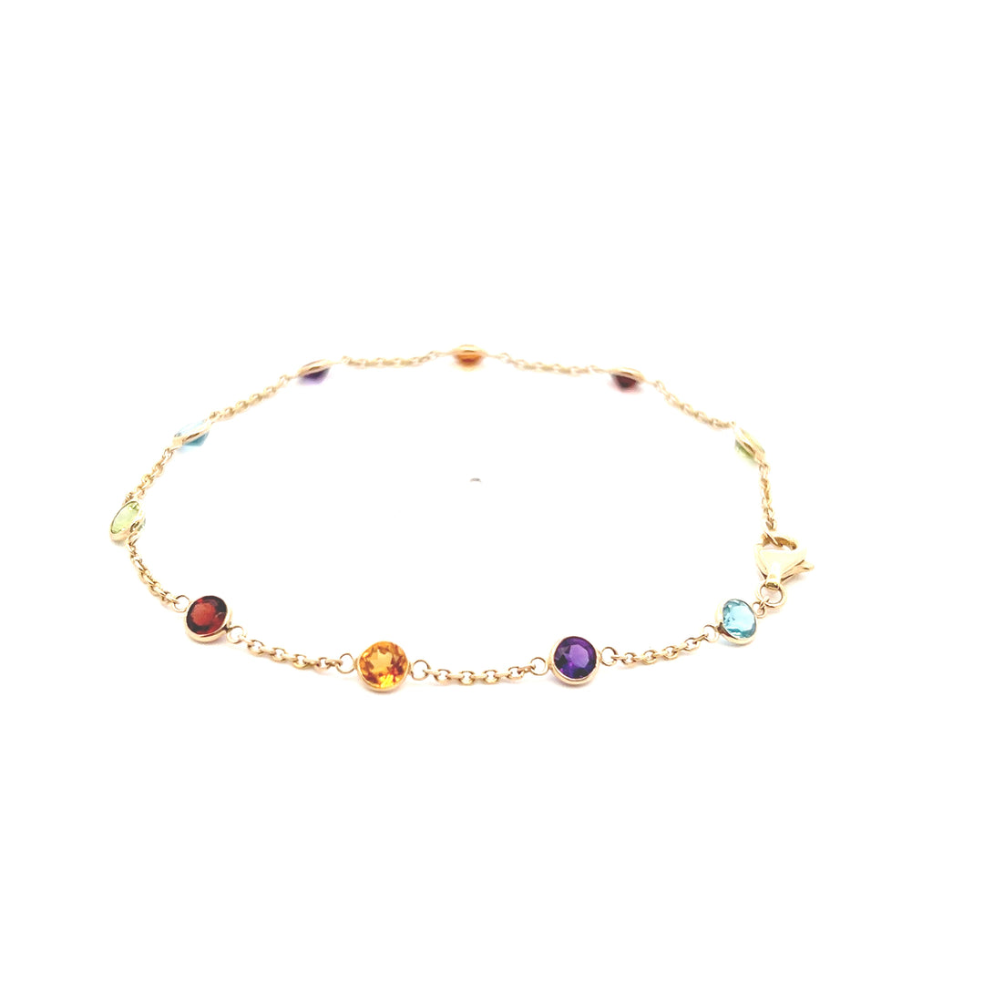 Estate 14KT Yellow Gold Multi-Stone Bracelet, Effy Mosaic Collection