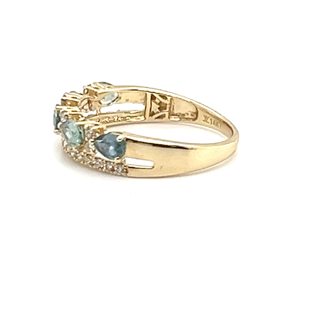 Le Vian 14K Yellow Gold Natural Montana Sapphire and Diamond Ring