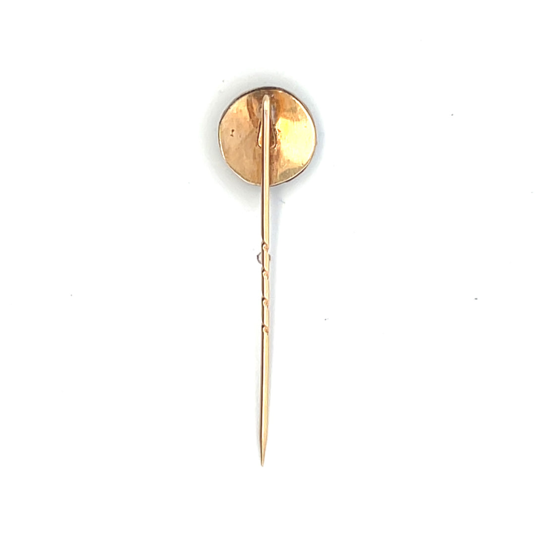Estate 14K Yellow Gold Antique Victorian Turquoise Stick Pin
