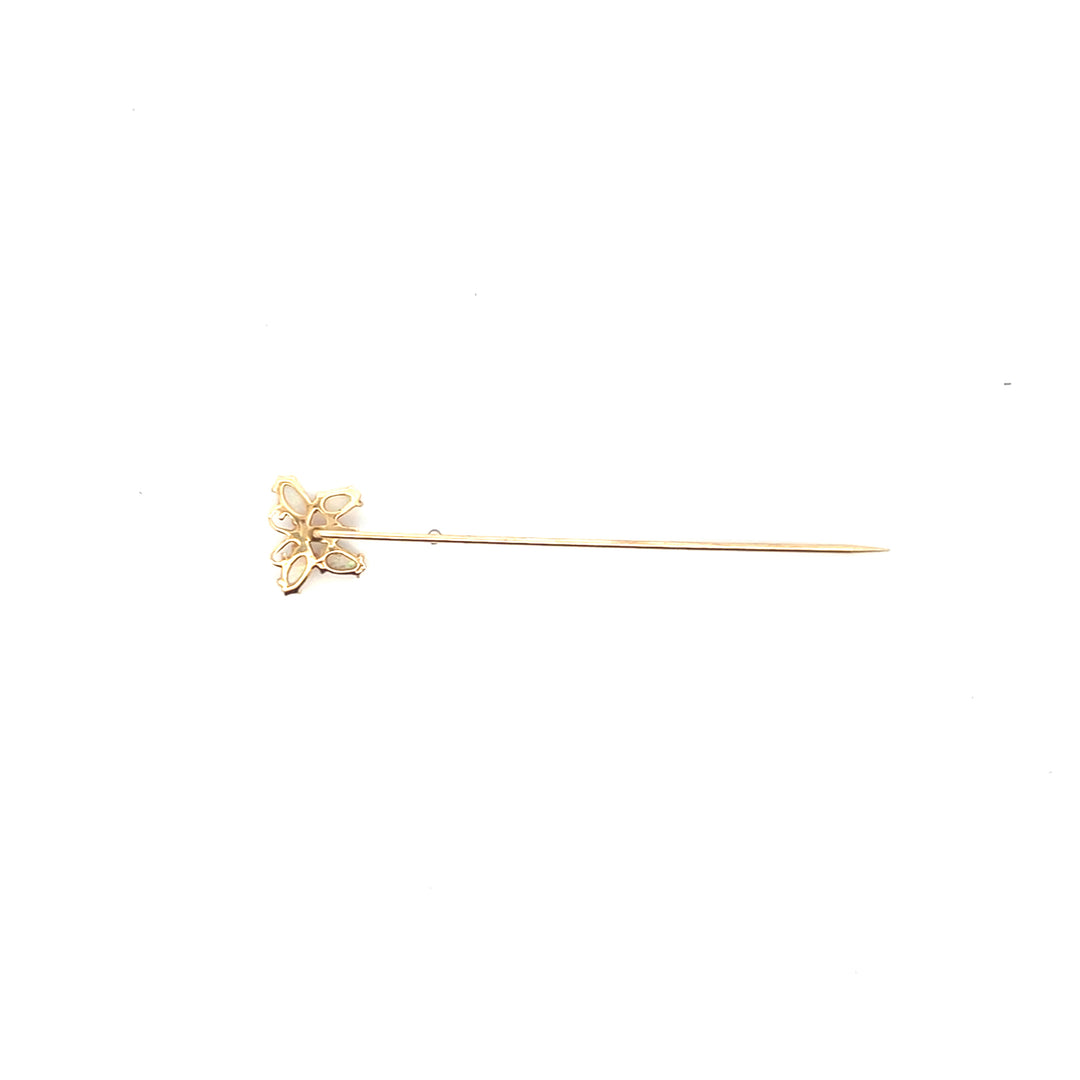 Estate 14KT Yellow Gold Opal Butterfly Pin, ca. 1960's