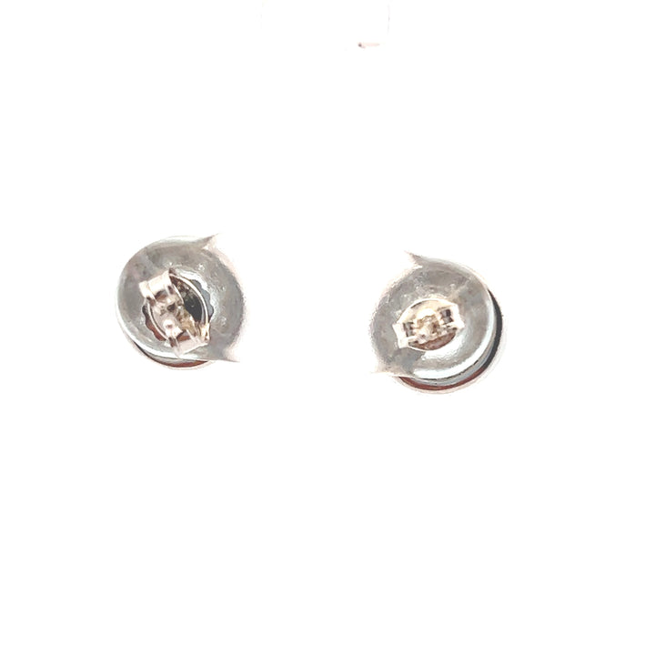 Estate Sterling Silver Aquamarine & Cubic Zirconia Studs, ca. 2000's