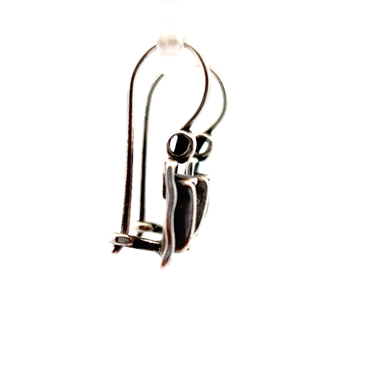 Estate Sterling Silver Square Garnet Earrings, Silpada