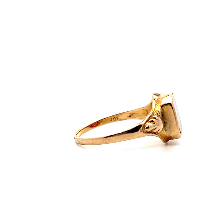 Estate 10KT Yellow Gold Emerald Cut Citrine Ring, ca. 1930's