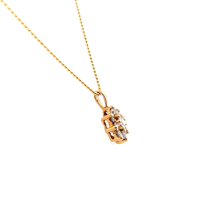 Estate 14K Yellow Gold 0.50CTW Diamond Flower Pendant