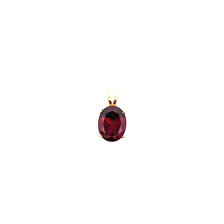 Estate 14KT Yellow Gold Oval Rhodolite Garnet Pendant