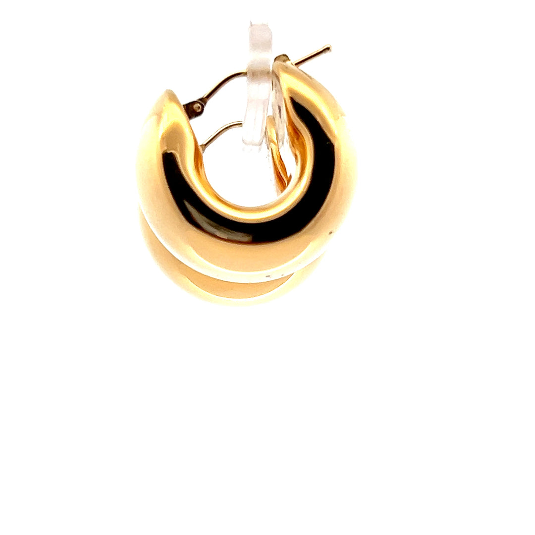 Estate 14KT Yellow Gold Hollow Wide Hoops