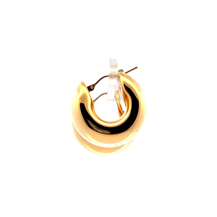 Estate 14K Yellow Gold Hollow Wide Hoop Earrings