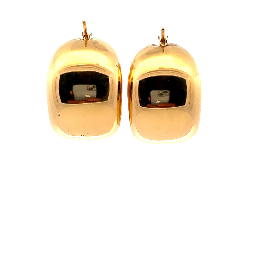 Estate 14KT Yellow Gold Hollow Wide Hoops