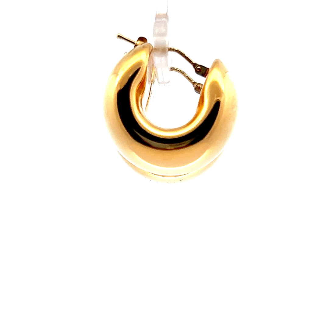 Estate 14KT Yellow Gold Hollow Wide Hoops