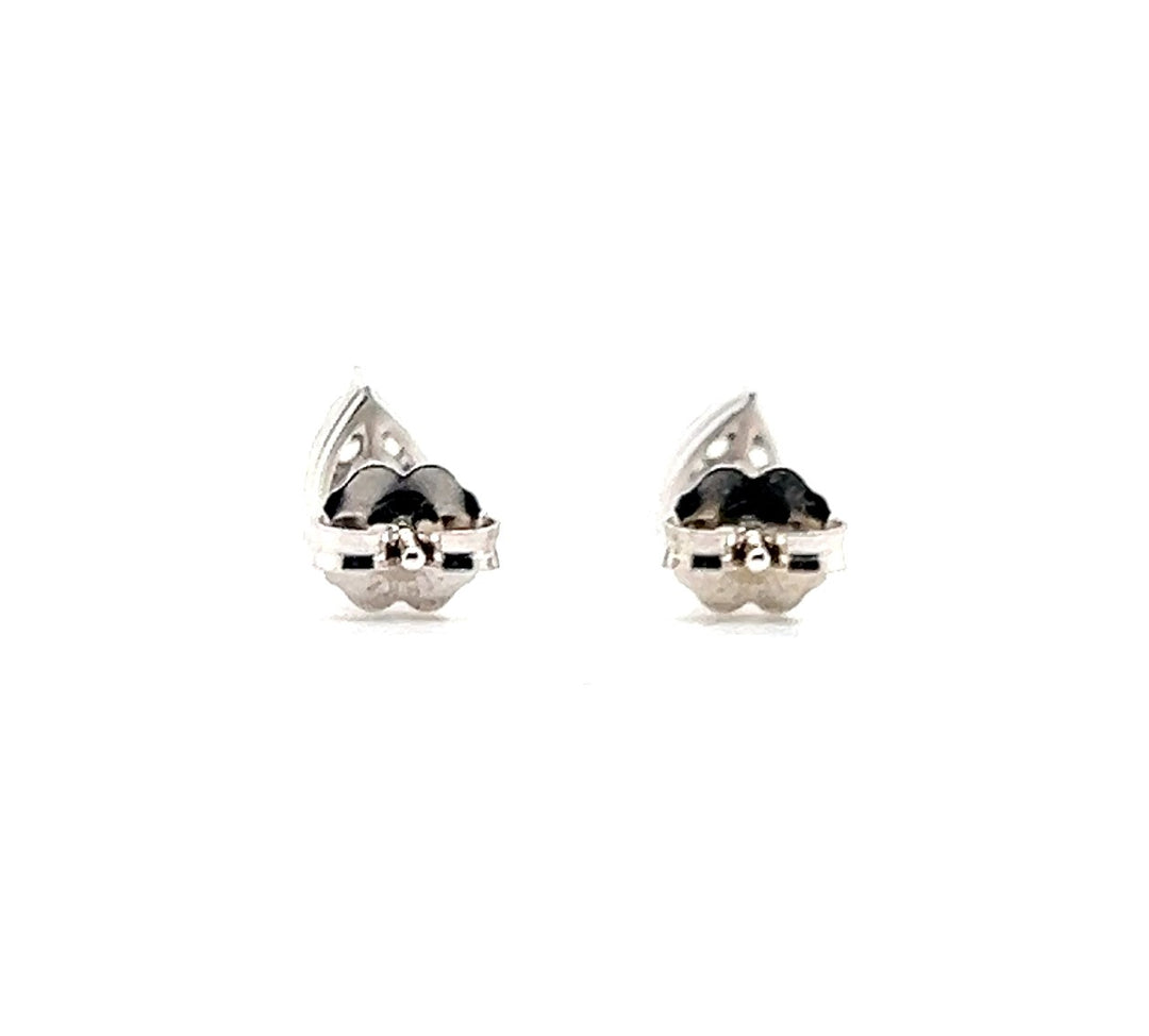 Estate 18KT White Gold Pear Shaped Diamond Earrings, Contemporary