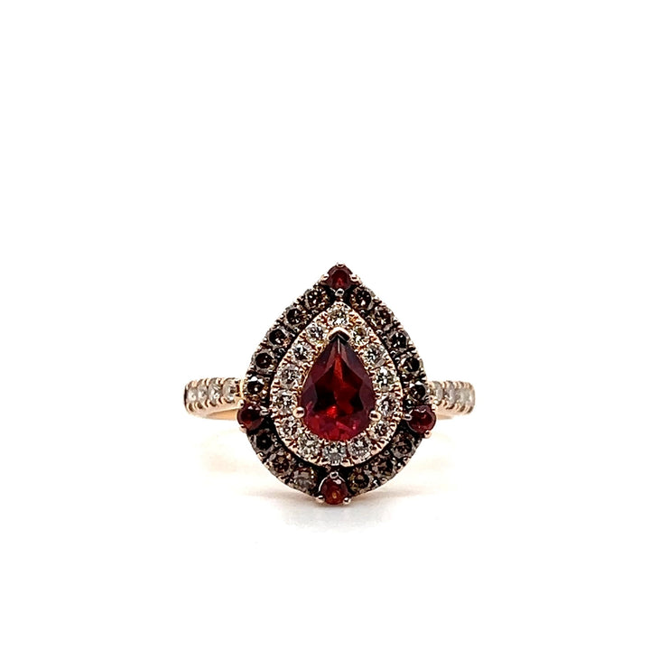 Estate Le Vian 14KT Rose Gold Garnet and Diamond Ring, Contemporary