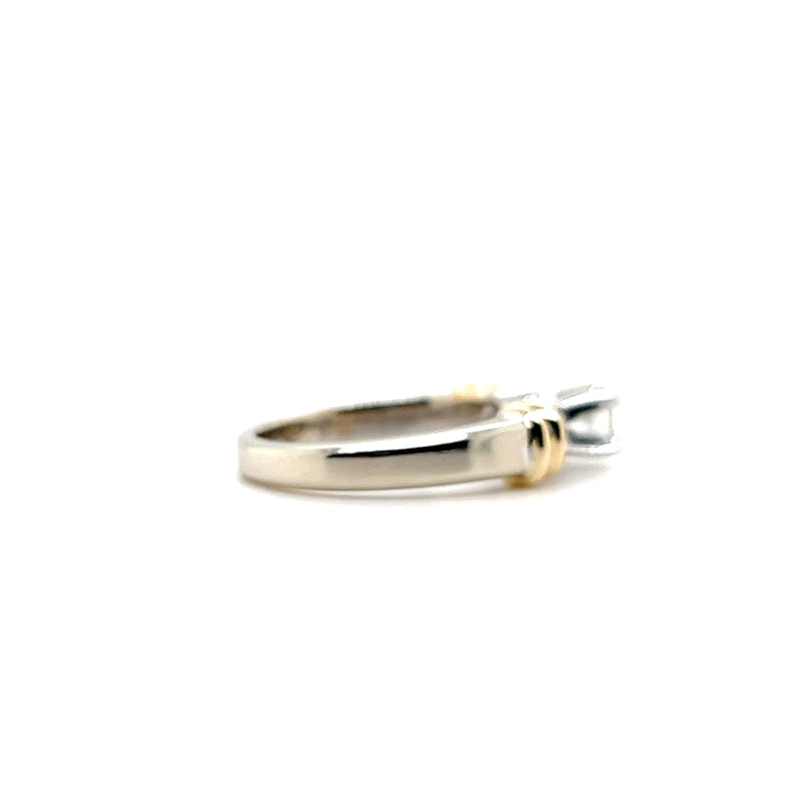 Estate 14KT Two Tone Gold Three Stone Diamond Engagement Ring, 0.60 TCW, circa 1990's