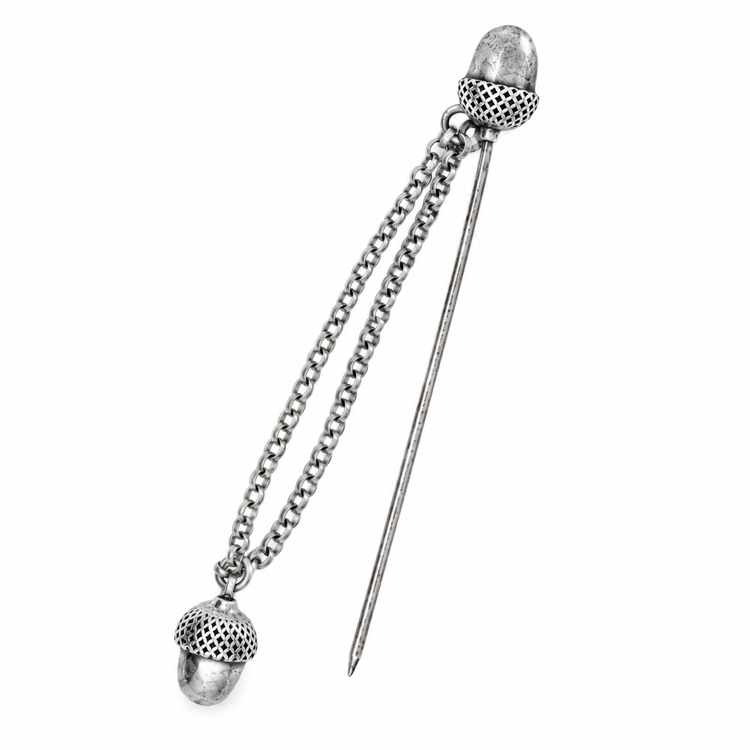Estate German Victorian 800 Silver Acorn Stick Pin