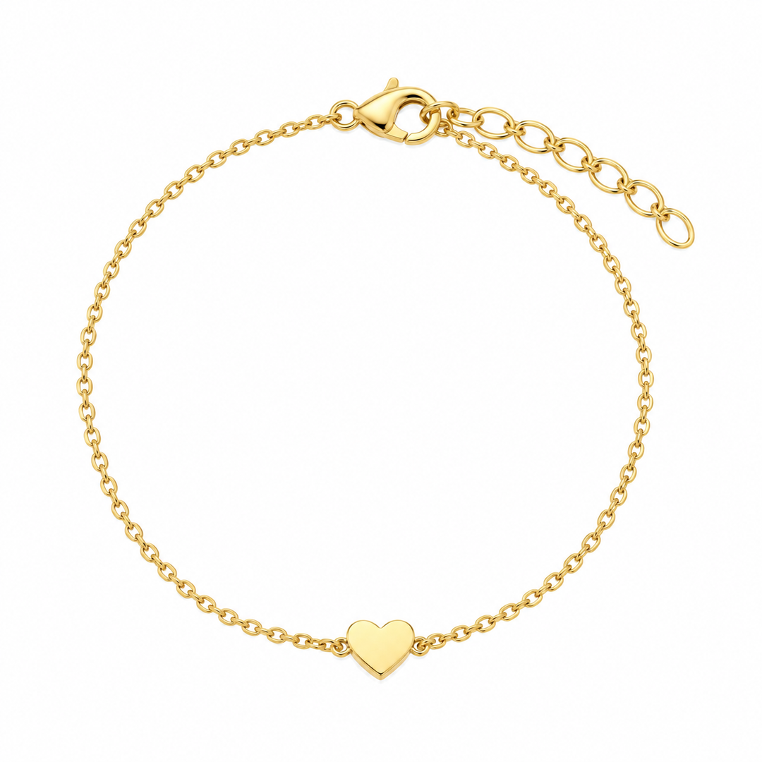 14K Yellow Gold Filled Mini Heart Bracelet
