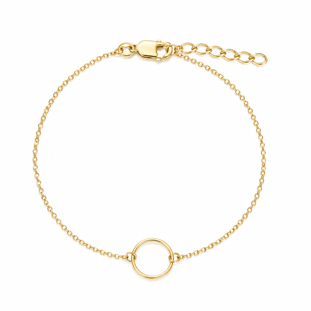 14K Yellow Gold Fill Open Circle Bracelet