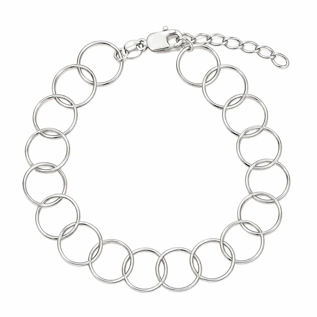 Sterling Silver 10MM Round Link Chain Bracelet