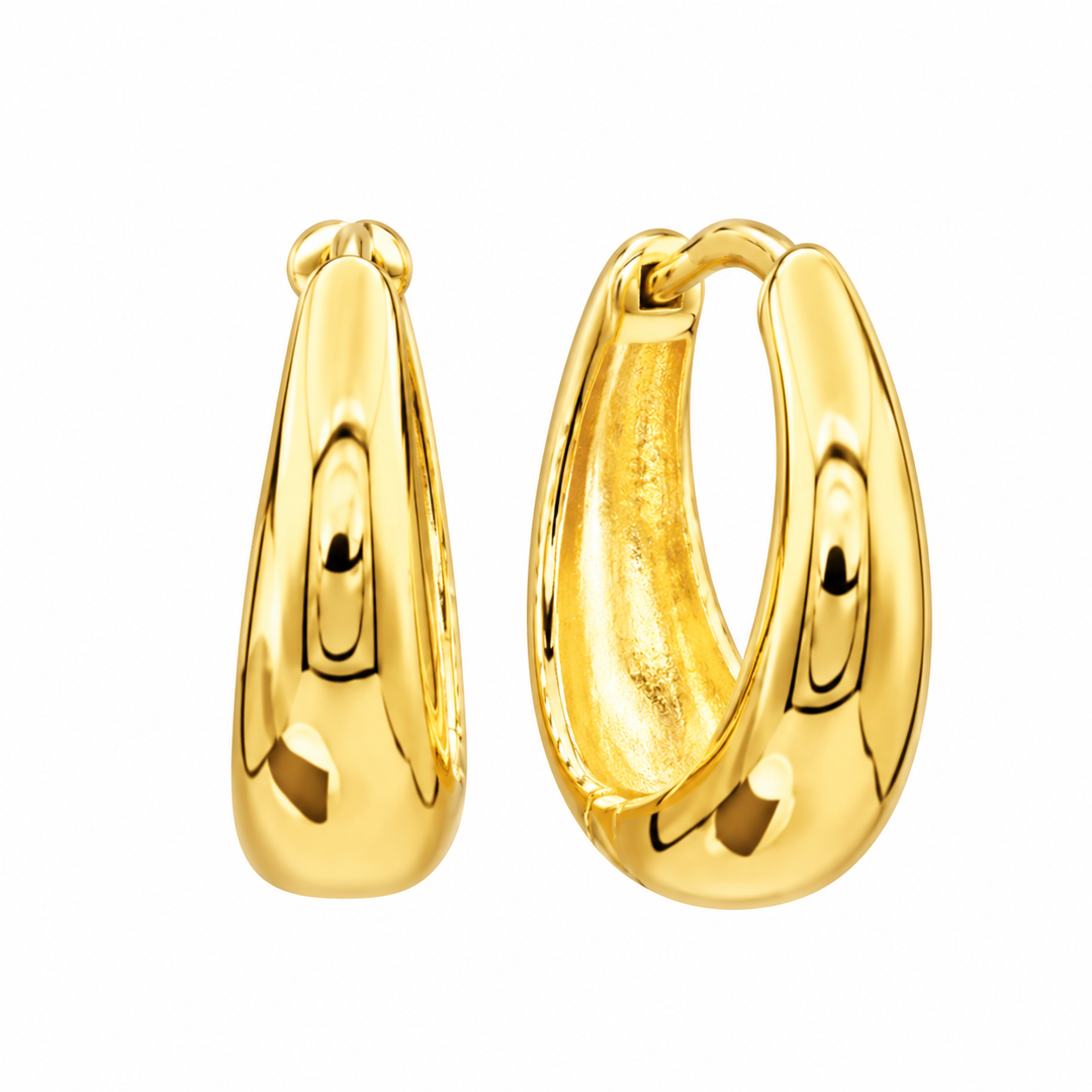14K Gold Vermeil Reversible Polished & Textured Hoop Earrings