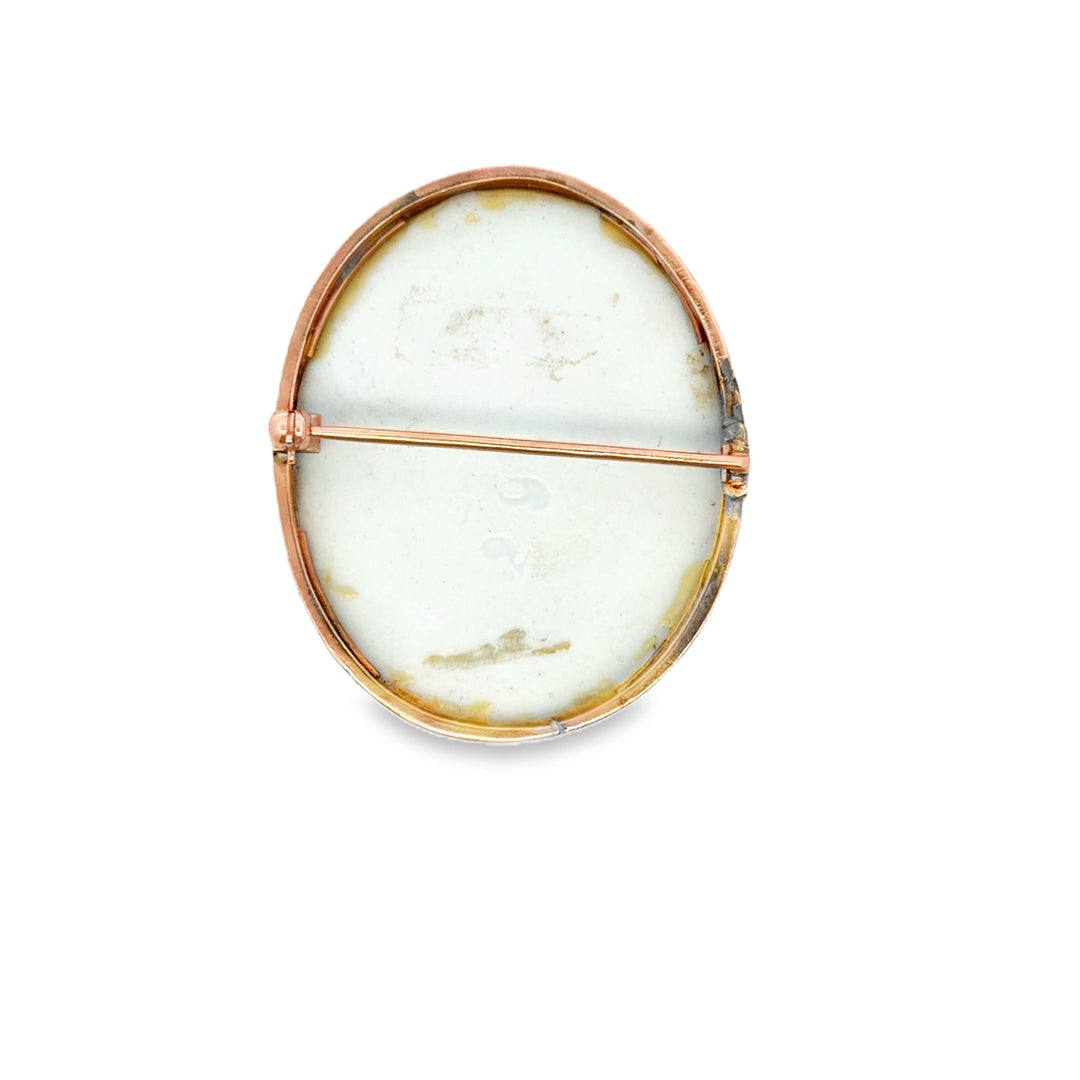 Victorian Oval Portrait Miniature Brooch of a Tyrolean Boy