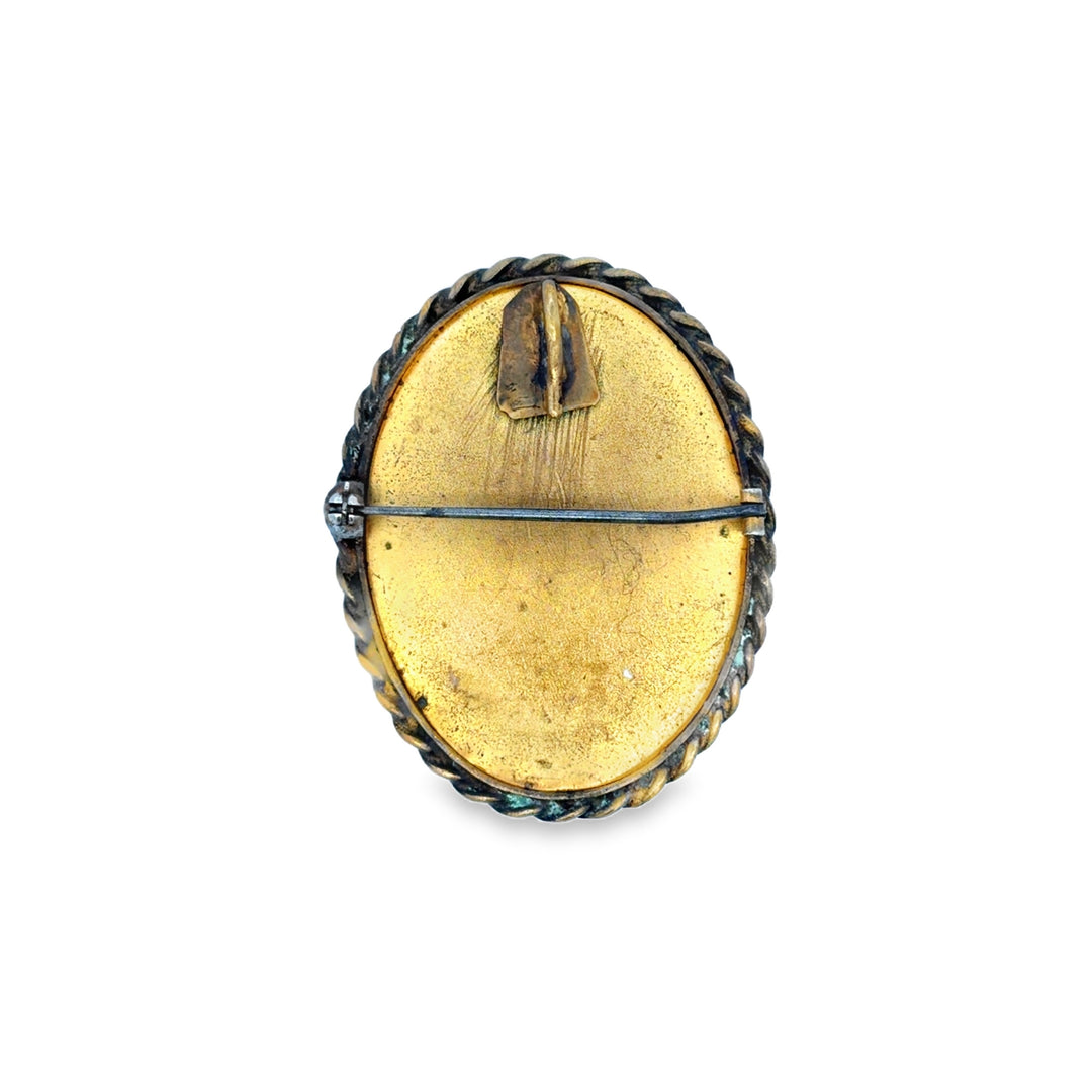 Estate Victorian Enamel Portrait Miniature Pin/Pendant