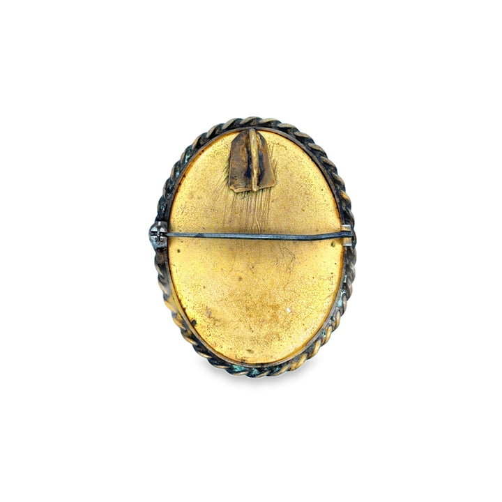 Estate Victorian Enamel Portrait Miniature Pin/Pendant