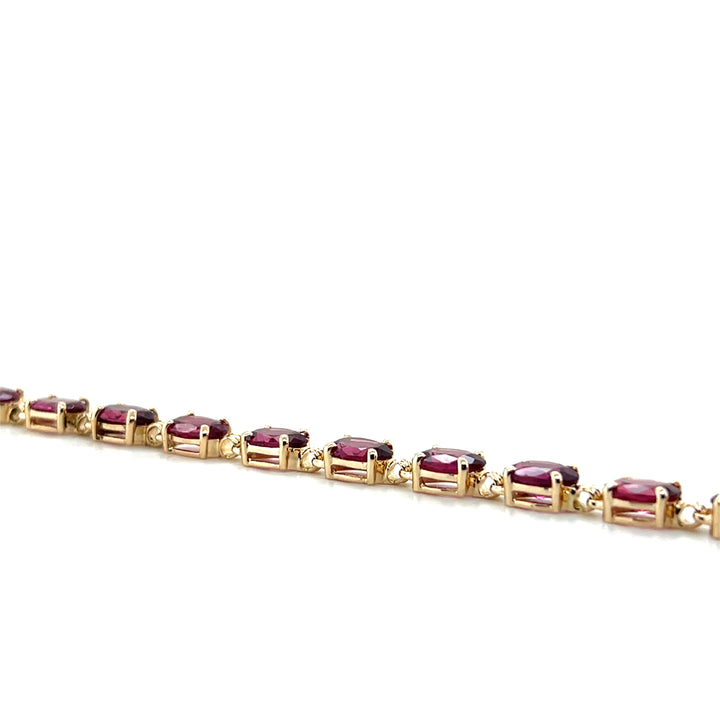 Estate 14K Yellow Gold 16.50CTW Rhodolite Garnet Line Bracelet