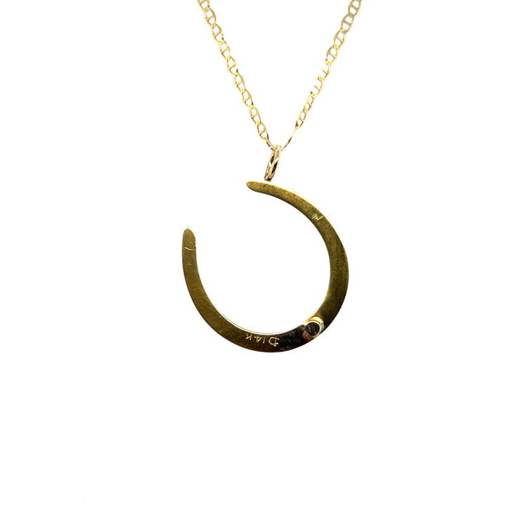 Estate 14k Yellow Gold Horseshoe Pendant, Durand & Co., Edwardian Stick Pin Conversion