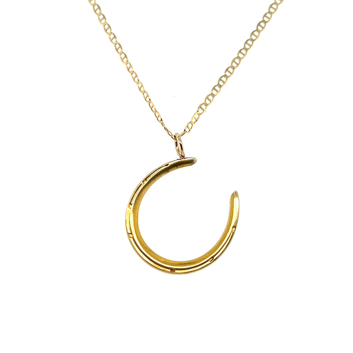 Estate 14k Yellow Gold Horseshoe Pendant, Durand & Co., Edwardian Stick Pin Conversion