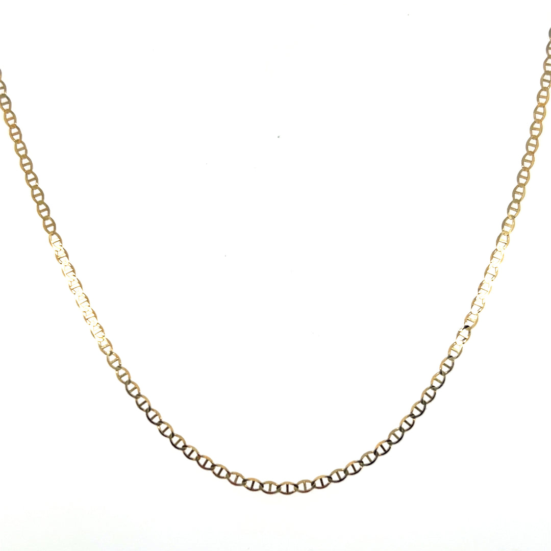 Estate 14 Yellow Gold 1.5MM Mariner Link Chain Necklace