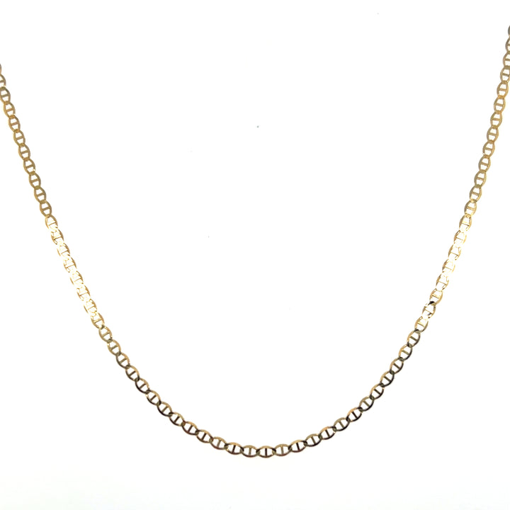 Estate 14 Yellow Gold 1.5MM Mariner Link Chain Necklace