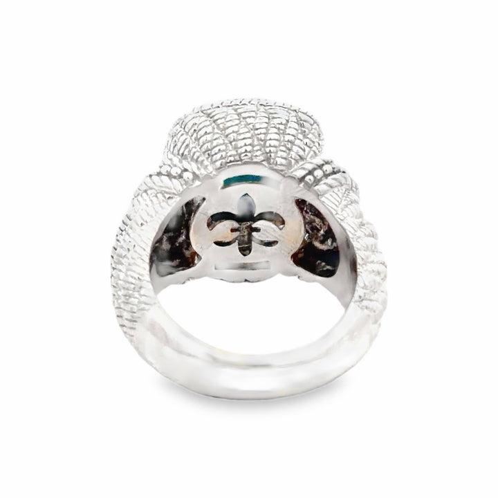 Estate Judith Ripka Sterling Silver Faux Cabochon Turquoise Ring