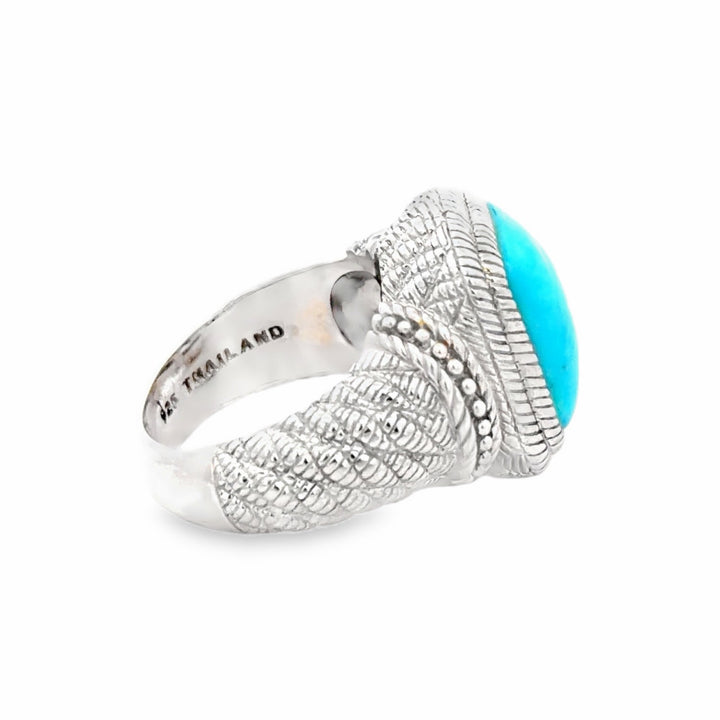 Estate Judith Ripka Sterling Silver Faux Cabochon Turquoise Ring