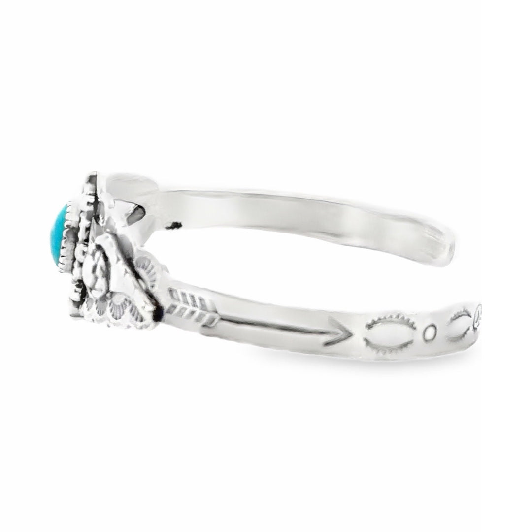 Estate Sterling Silver Southwestern Style Imitation Turquoise Cuff Bracelet