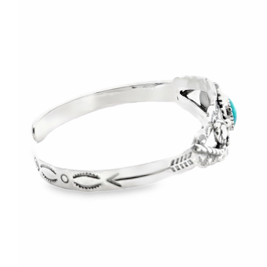 Estate Sterling Silver Southwestern Style Imitation Turquoise Cuff Bracelet
