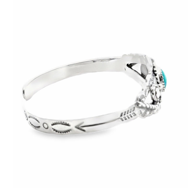 Estate Sterling Silver Southwestern Style Imitation Turquoise Cuff Bracelet