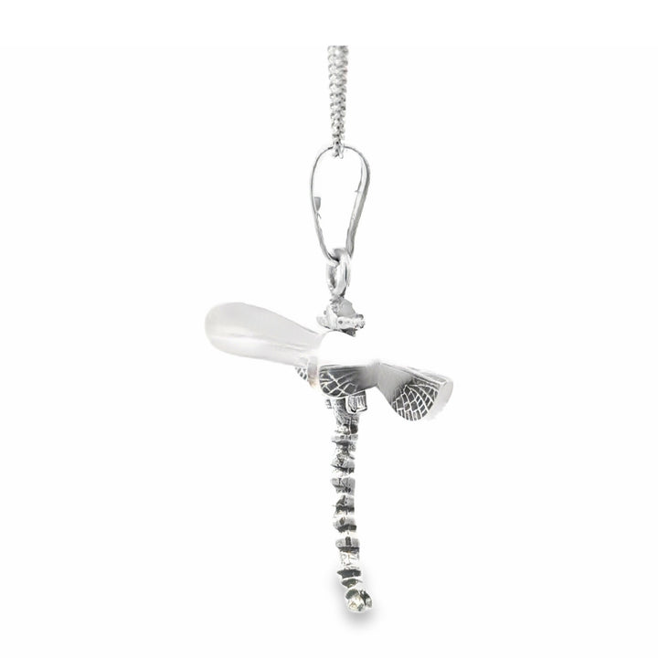 Estate Sterling Silver Dimensional Dragonfly Pendant