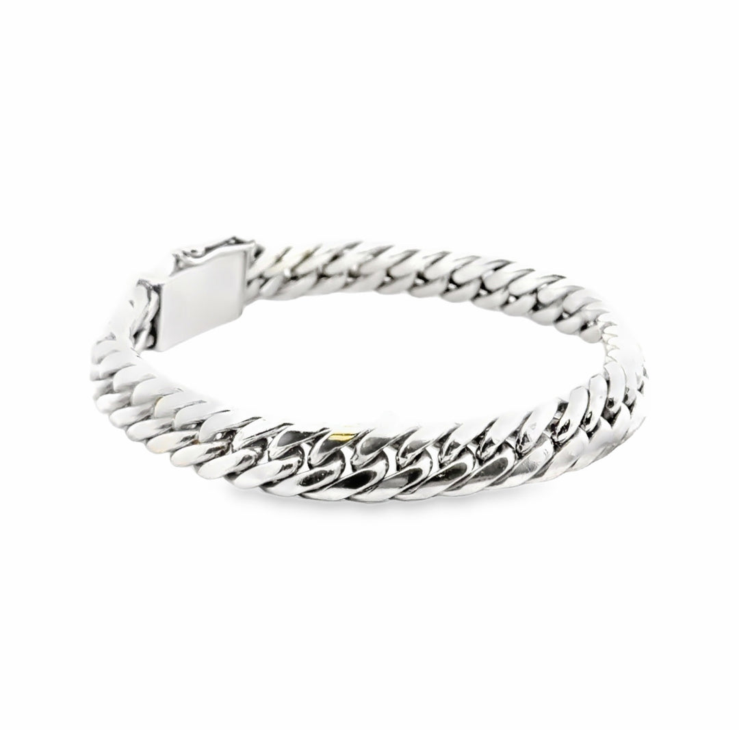 Estate Sterling Silver Heavy Curb Link Bracelet 8"