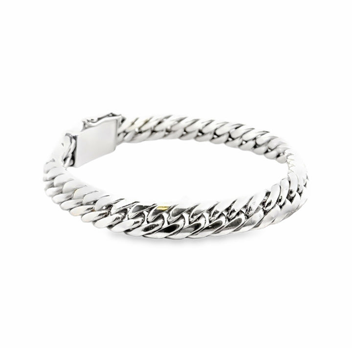 Estate Sterling Silver Heavy Curb Link Bracelet 8"